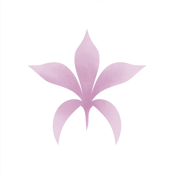 Minimalist Bletilla Striata Flower Icon in Pale Lavender-Pink