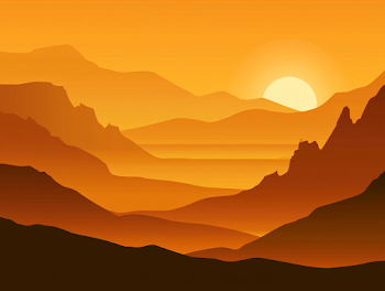 Minimalist Desert Sunset Landscape