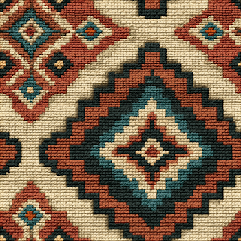 Navajo Tribal Seamless Pattern in Terracotta and Turquoise