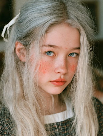 Nostalgic Dreamy Portrait of a Vintage Girl