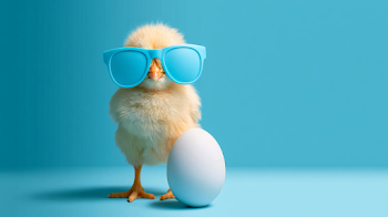 Playful Newborn Chick with Sunglasses