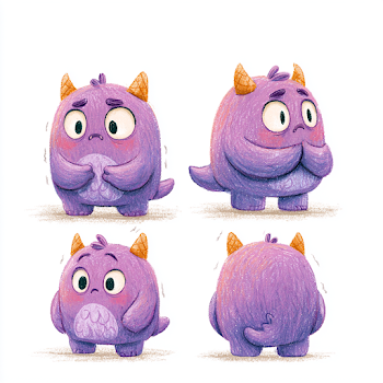 Playful Purple Ice Cream Monster for Kids