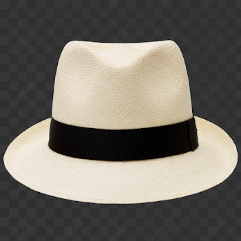 PNG Authentic Woven Panama Hat with Black Band