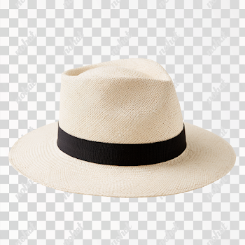 PNG Authentic Woven Panama Hat with Black Band