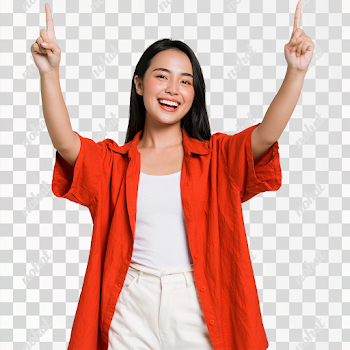 PNG Cheerful Young Asian Woman Portrait