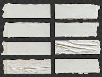 PNG Collection of Realistic Adhesive Masking Tape Strips on White Background