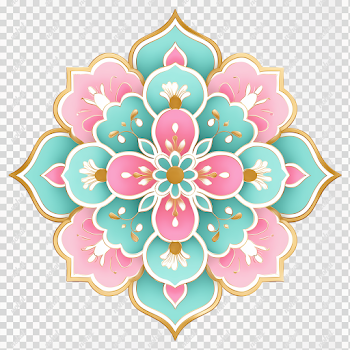 PNG Colorful Geometric Floral Tile Icon for Kids