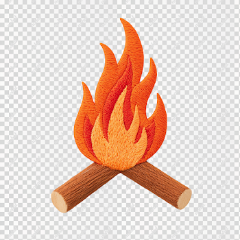 PNG Cozy Vintage Campfire Embroidered Patch