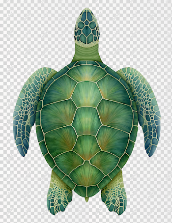 PNG Elegant Green Turtle Illustration