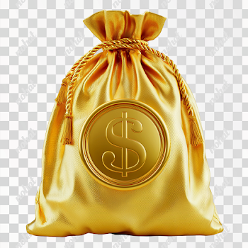 PNG Luxurious Gold Money Bag