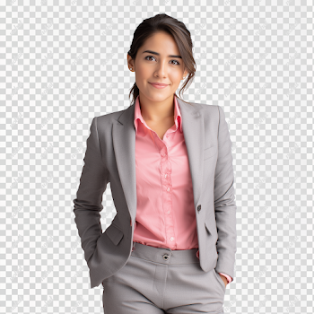 PNG Professional Businesswoman in Grey Suit