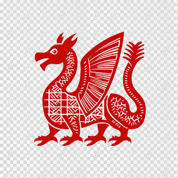 PNG Red Dragon Silhouette Logo