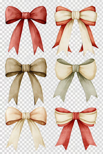 PNG Soft Ribbon Christmas Frame with Open Center