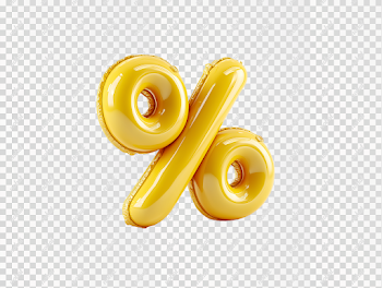 PNG Yellow Percentage Balloon 3D Rendering