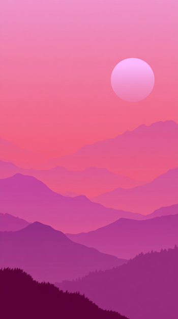 Serene Purple Mountain Sunset