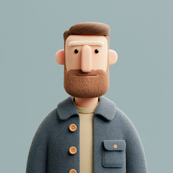 Stylized Cartoonish 3D Adult Man Portrait
