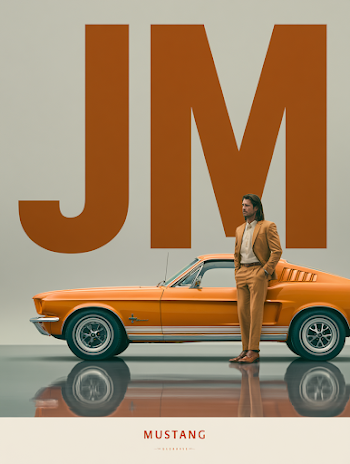 Surreal Automotive Advertising Poster: Vintage Mustang