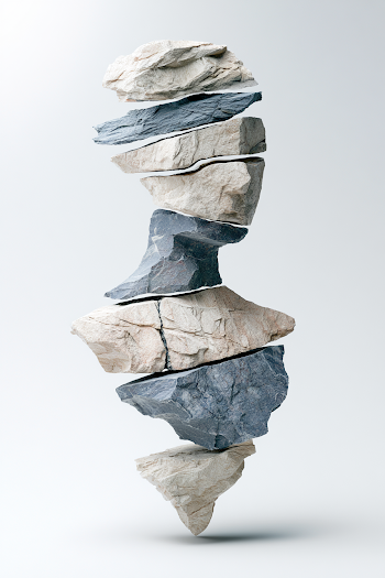 Surreal Minimalist Stone Sculpture of a Human Bust