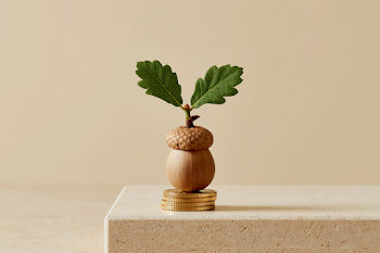 Symbol of Growth: Acorn with Oak Sprout on Gold Coins