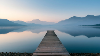 Tranquil Sunrise at an Alpine Lake