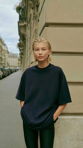 Trendy Young Blonde Model on European Street