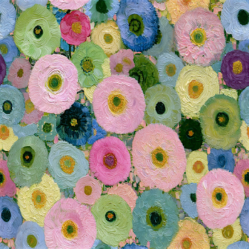 Vibrant Floral Abstract in Klimt Style