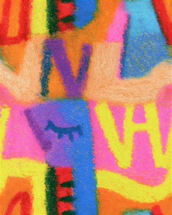 Vibrant Language Expression in Colorful Pastels
