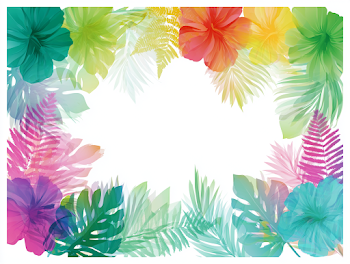 Vibrant Tropical Botanical Frame Illustration