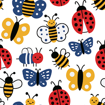 Whimsical Scandinavian Kids Pattern with Insects
