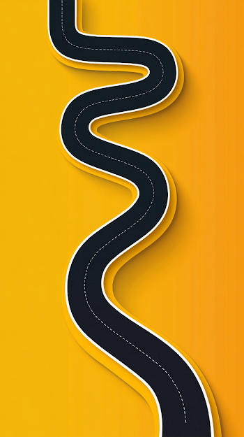 Winding Road in Minimalist Style