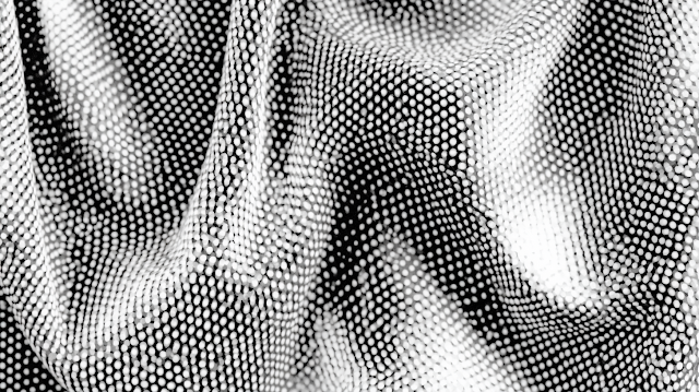 Abstract Black and White Halftone Fabric Waves