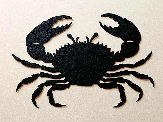 Abstract Black Crab Silhouette