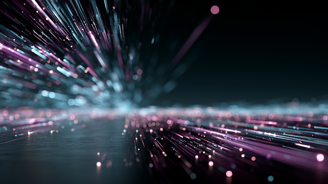 Abstract Business Technology Background with Luminous Data Streams