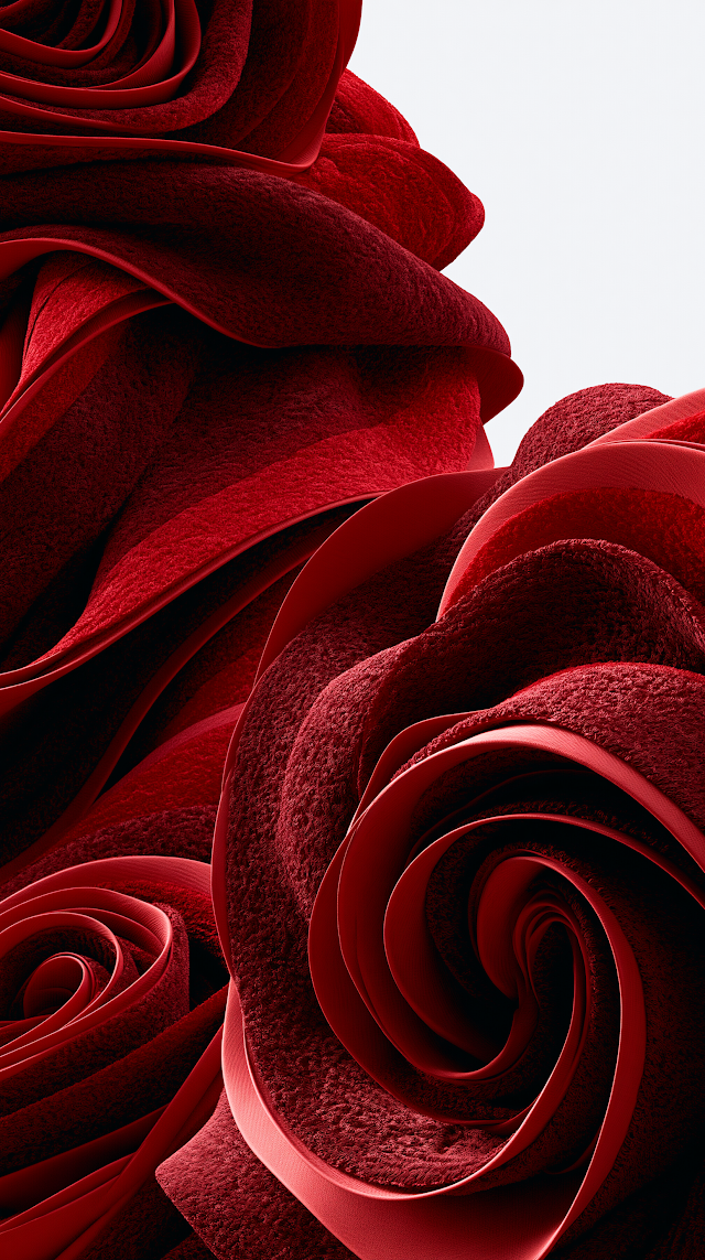 Abstract Fashion Art: Sculptural Red Rose Design