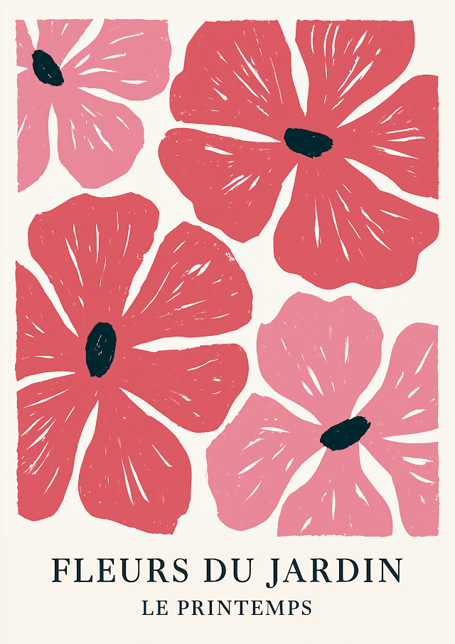 Abstract Floral Composition in Matisse Style
