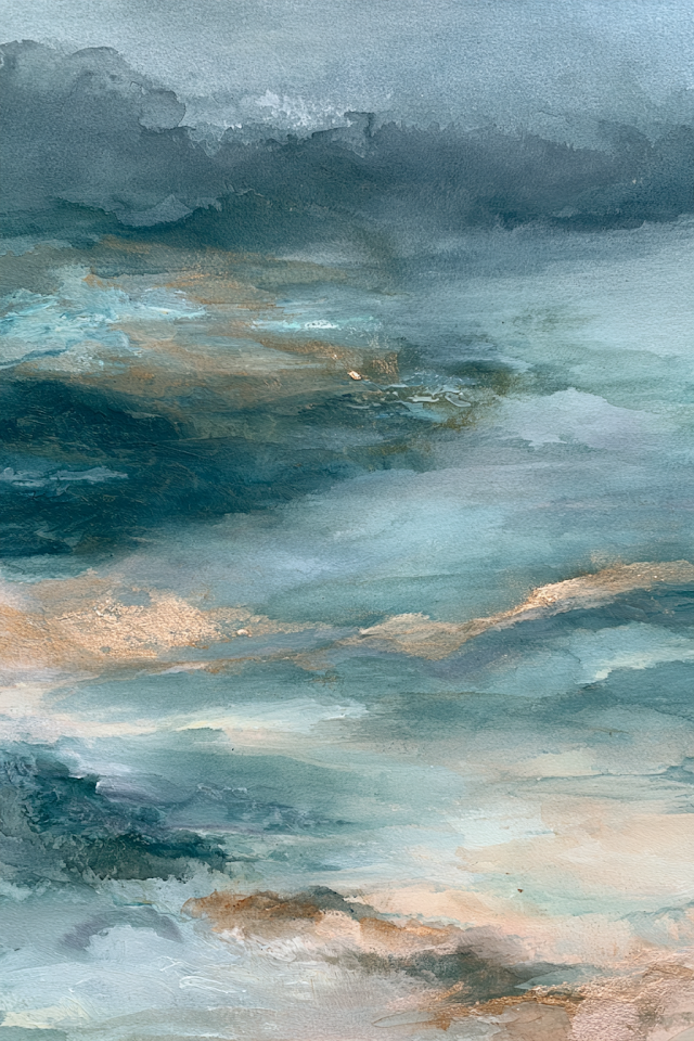 Abstract Watercolor Texture of Tranquil Waters