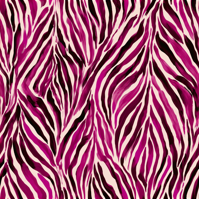 Abstract Zebra Stripe Pattern in Deep Burgundy and Magenta