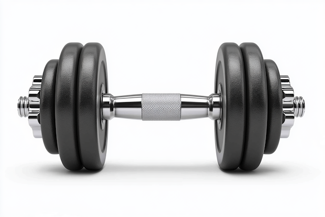 Adjustable Dumbbell with Matte Black Weights