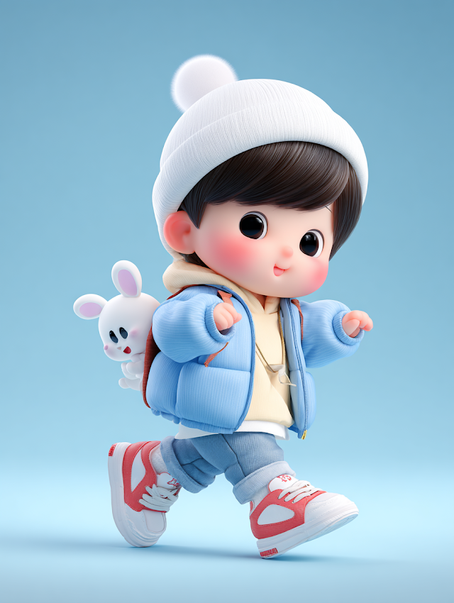 Adorable 3D Cartoon Baby Boy