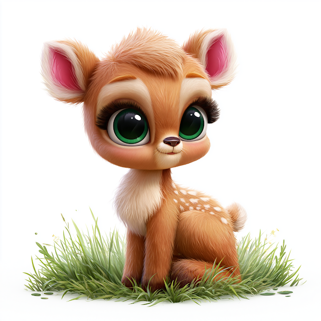 Adorable Cartoon Bambi Fawn