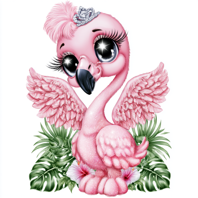 Adorable Pink Flamingo Mascot Illustration