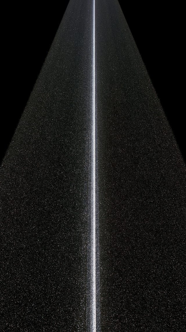 Aerial View of a Straight Graphite Asphalt Road