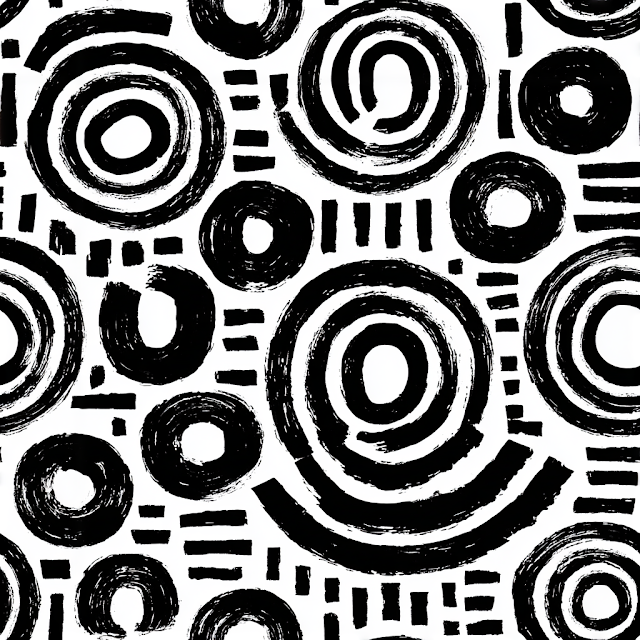 Bold Black Brush Stroke Pattern