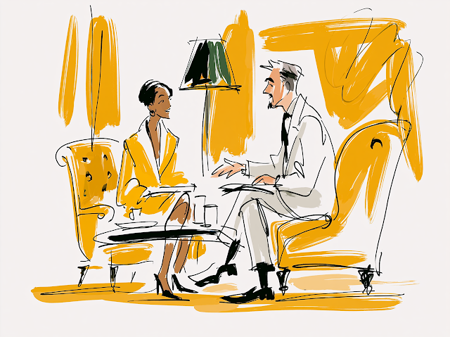 Business 1:1 Meeting Illustration