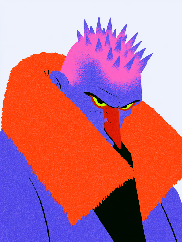 Cartoon Version of Yuri Gagarin in Mid-Century Style