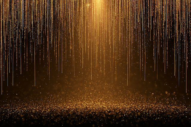 Cascading Golden Light Trails
