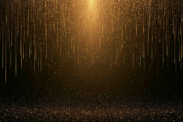 Cascading Golden Light Trails Background