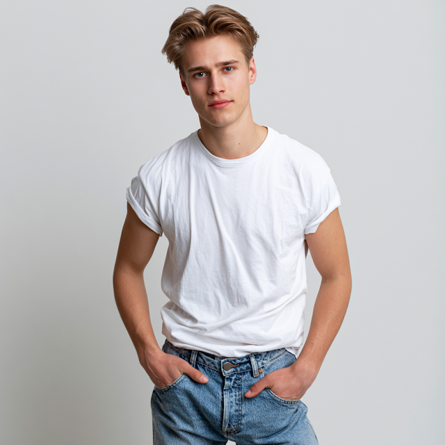 Casual Young Man in Denim