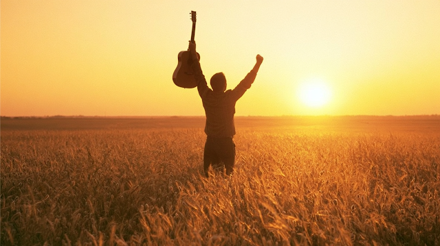 Celebratory Silhouette in Golden Wheat Field at Sunset