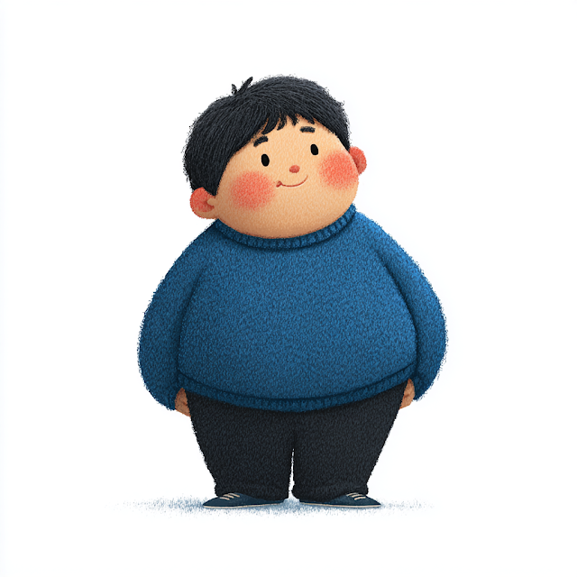Charming Chubby Boy Illustration